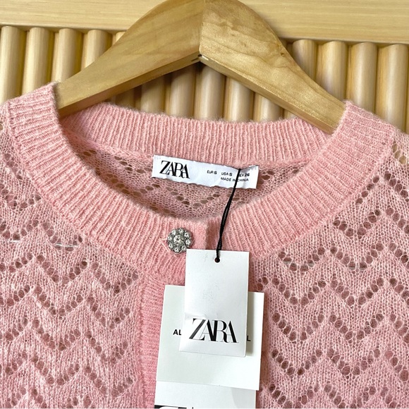 Zara alpaca wool cardigan and tank set pink - Picture 6 of 9